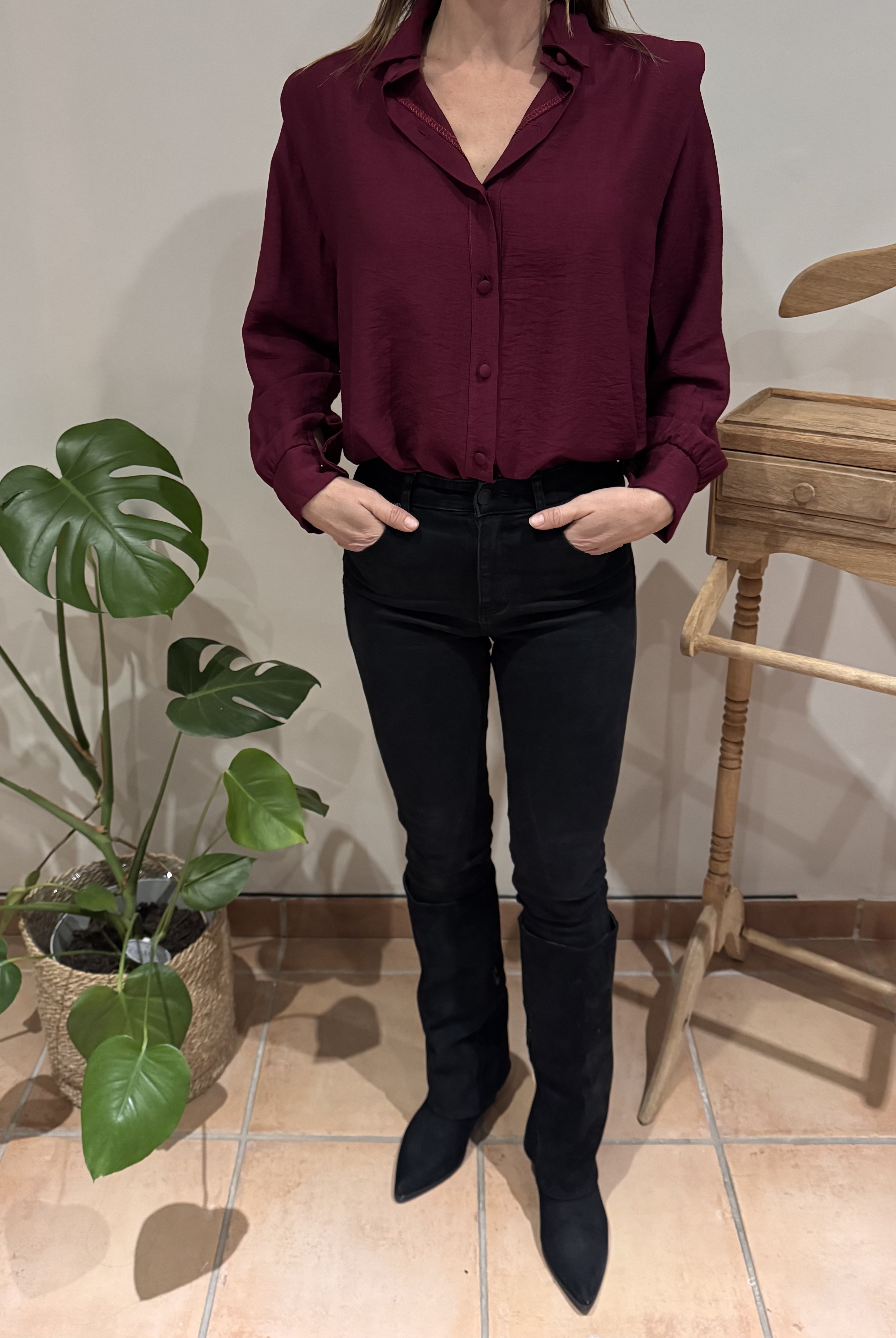 Chemise Félicie bordeaux