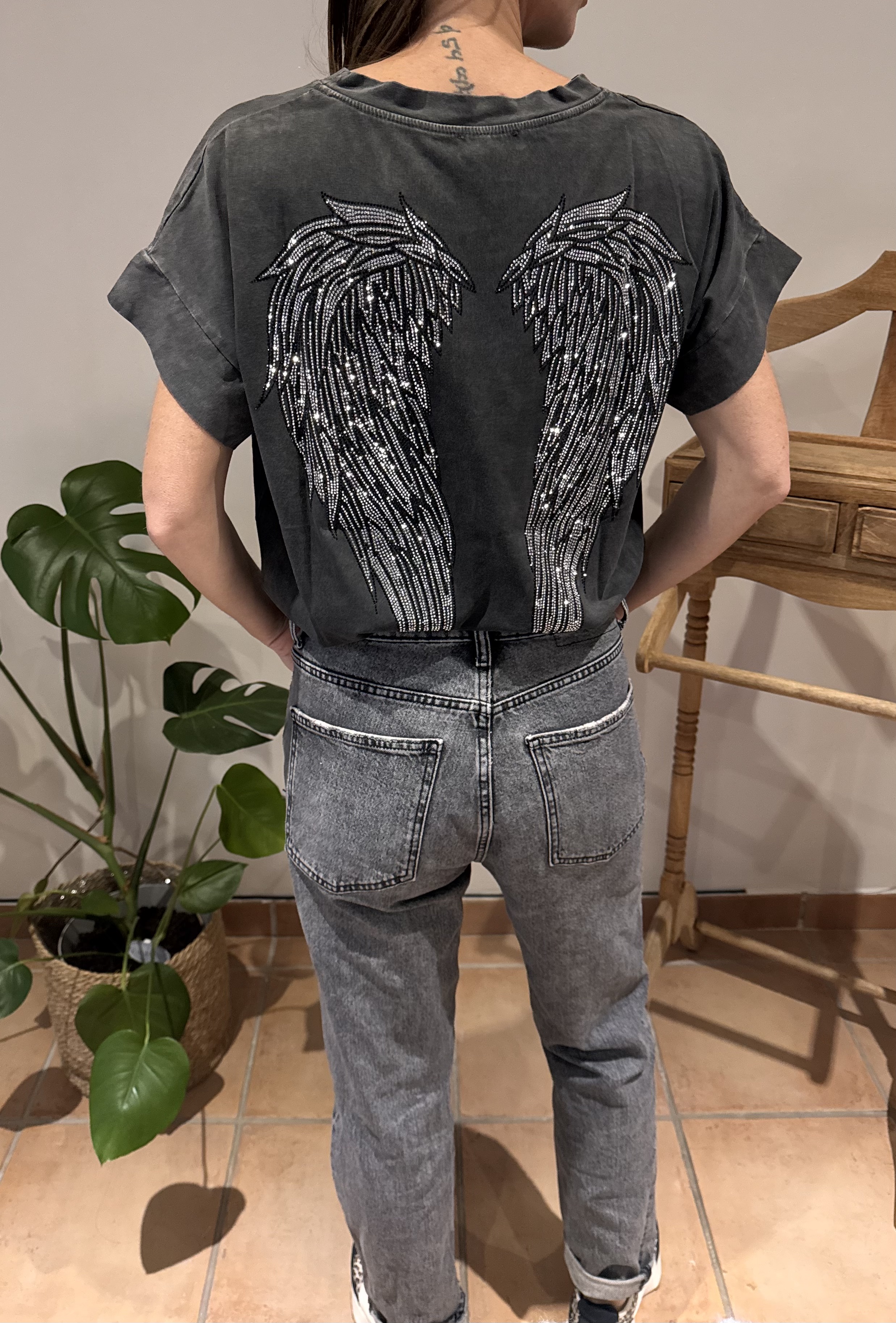 T-shirt Ange gris