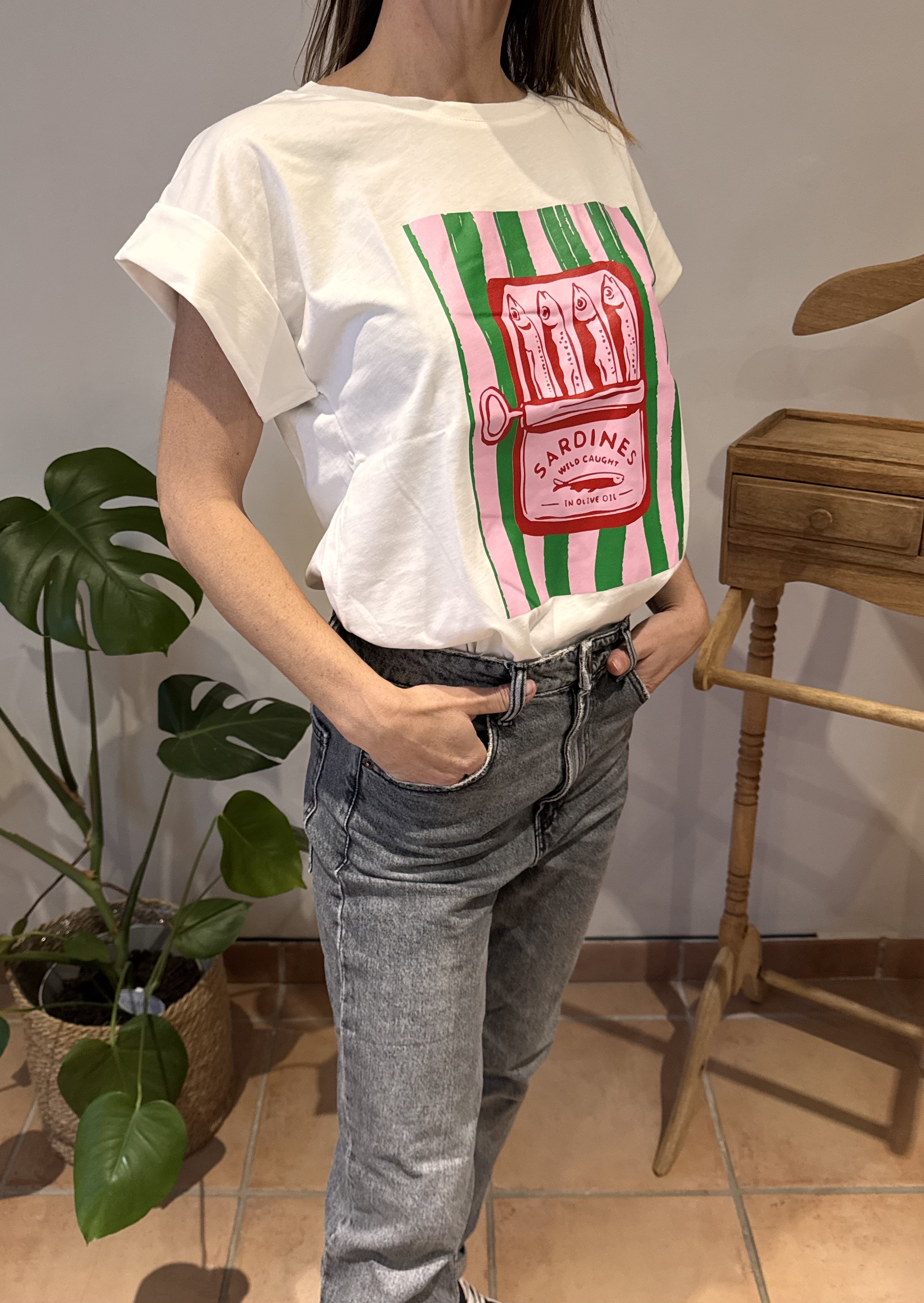 T-shirt Sardines blanc