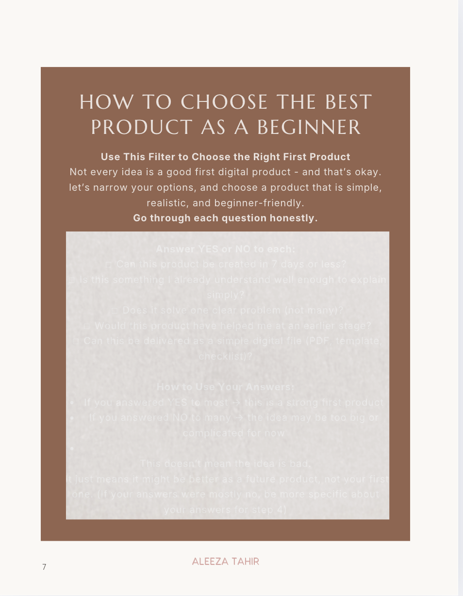 A Beginner Guide to Choosing Your First Digital Product. 