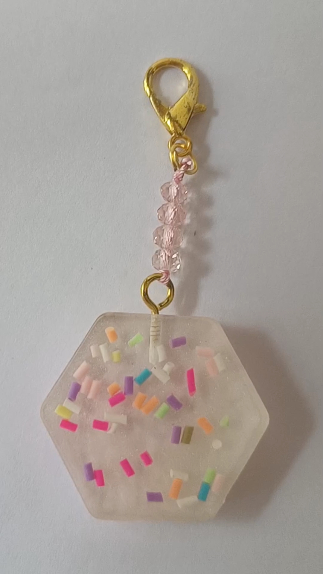 Candy Hexagonal Resin Keychain