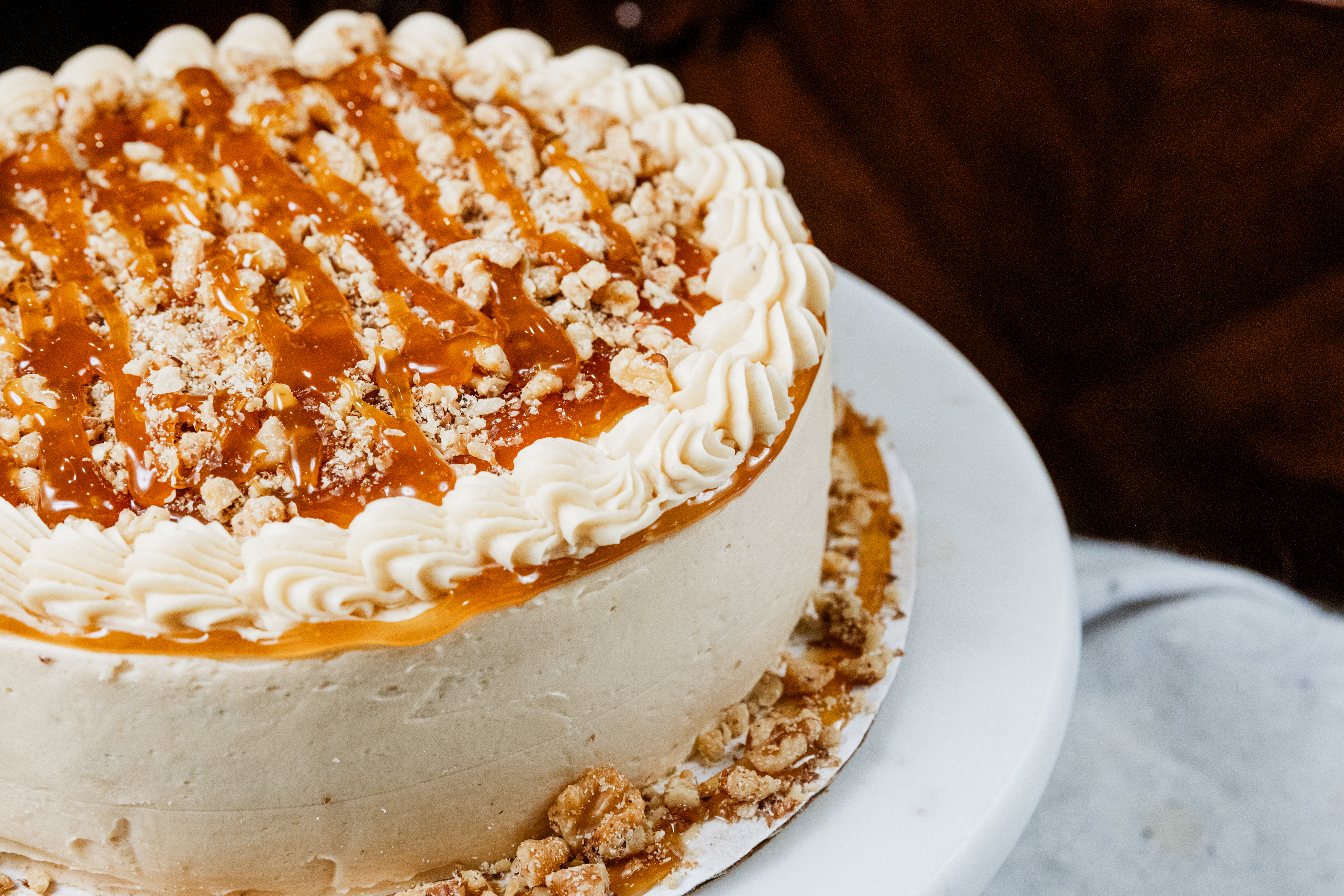 Caramel Walnut Cake