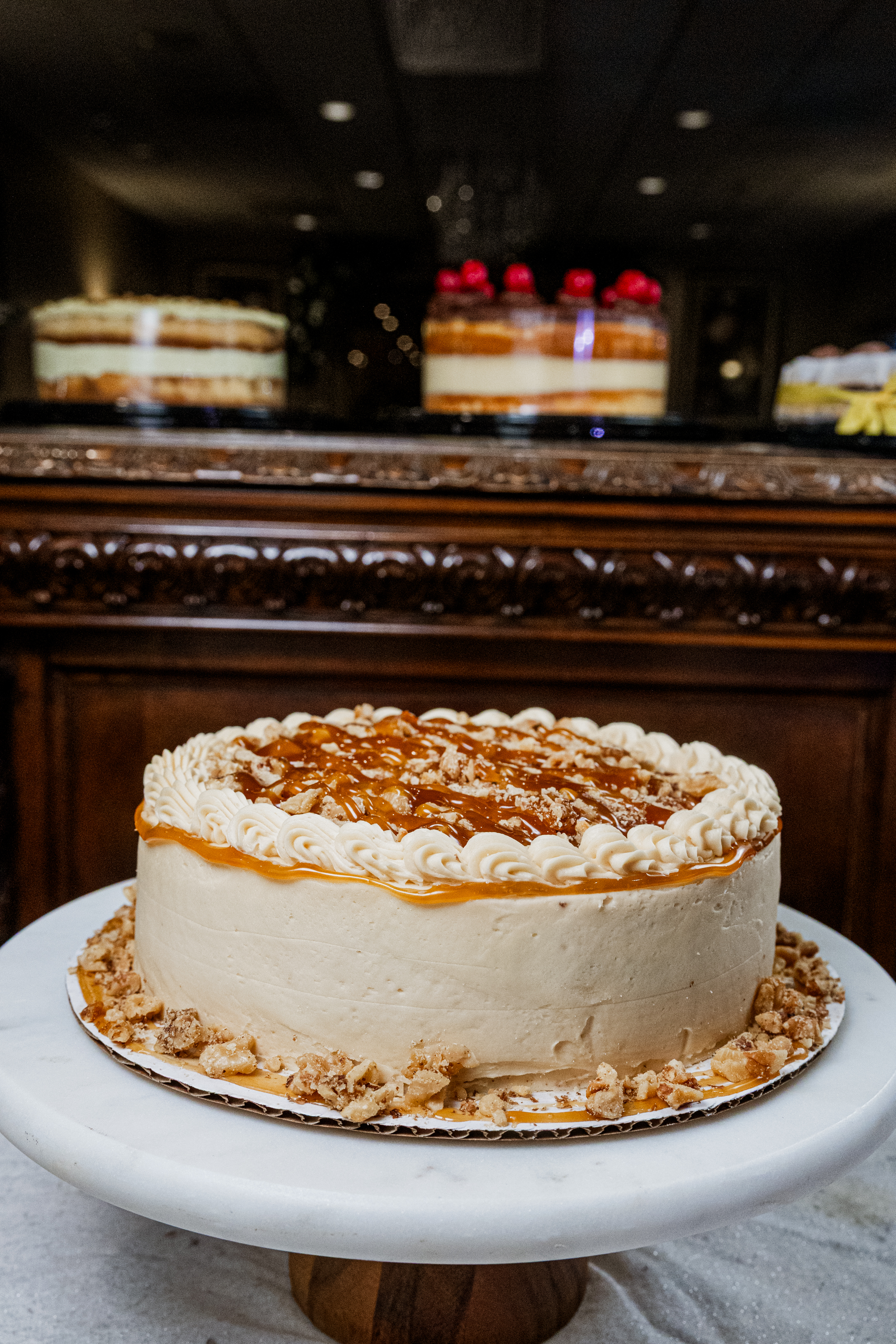 Caramel Walnut Cake