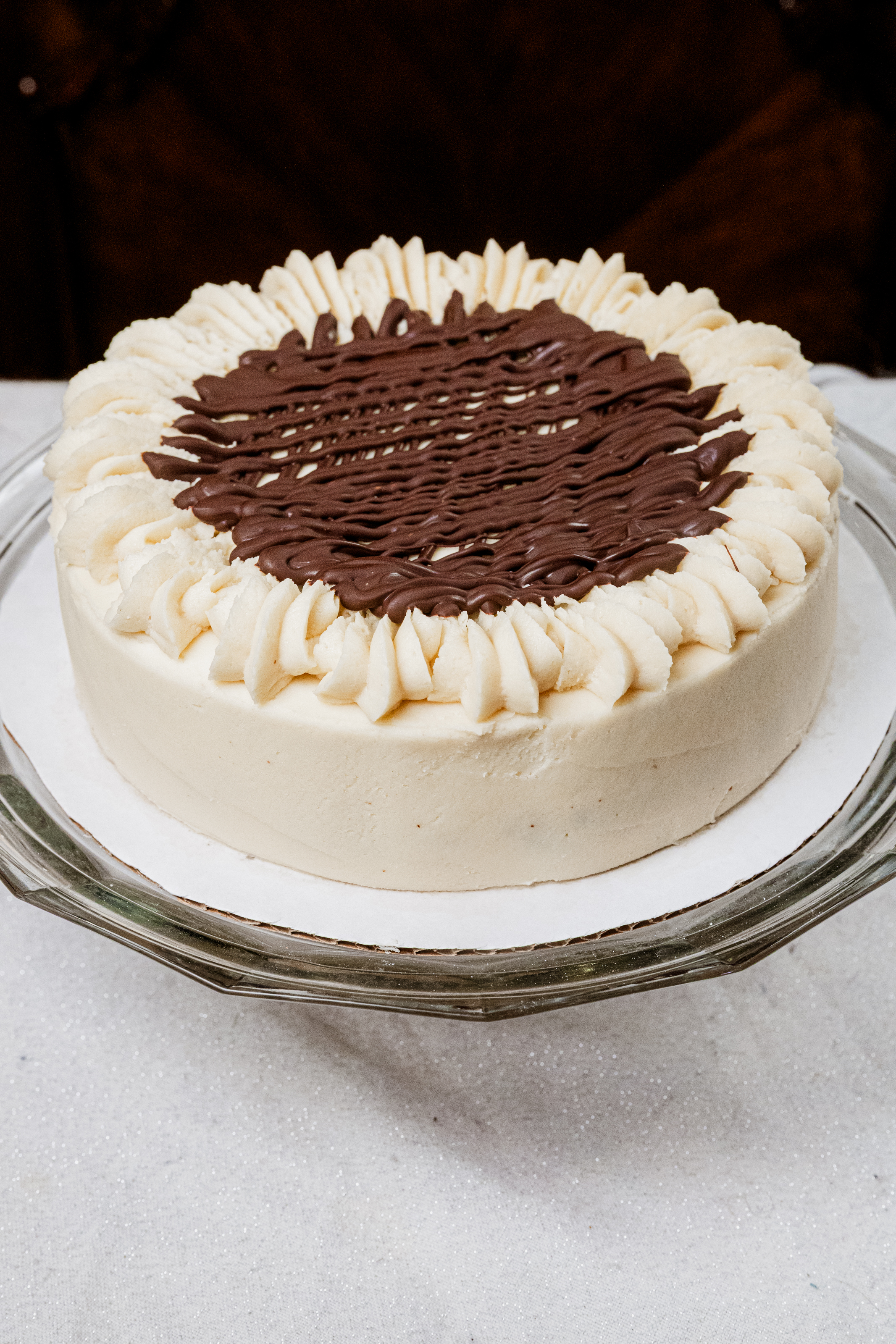 Chocolate Drizzle Cream Cake