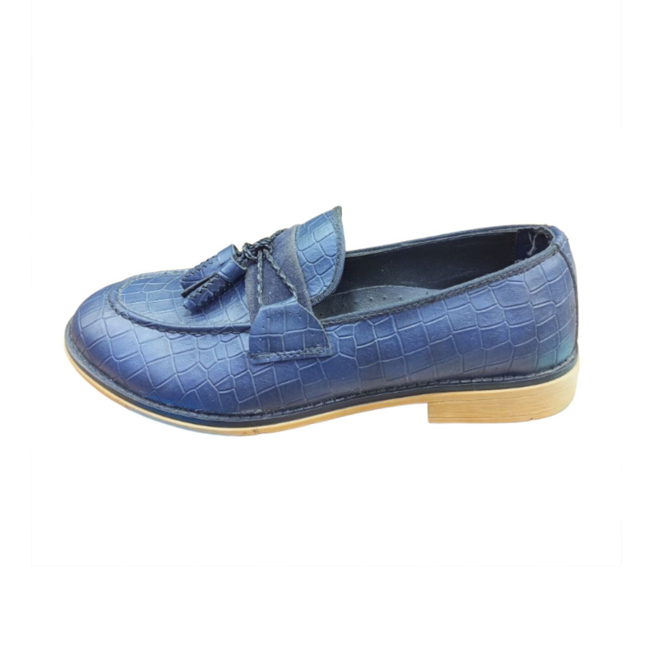 Blue Crocodile Pattern Loafer