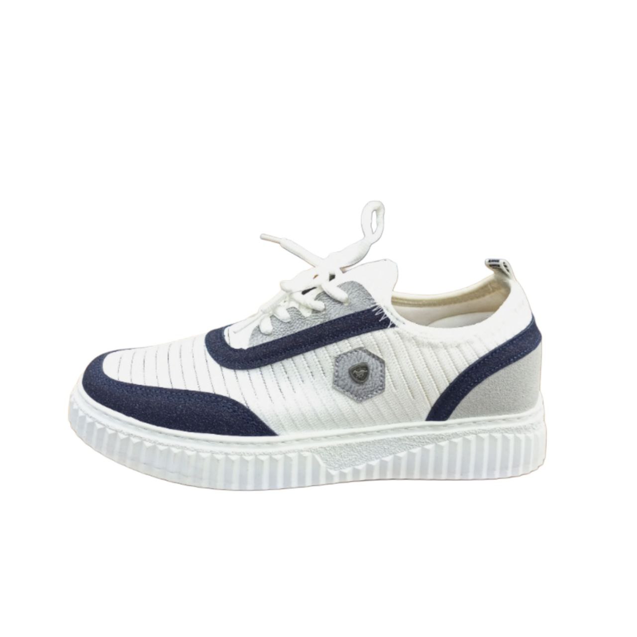 White and Navy Casual Sneaker