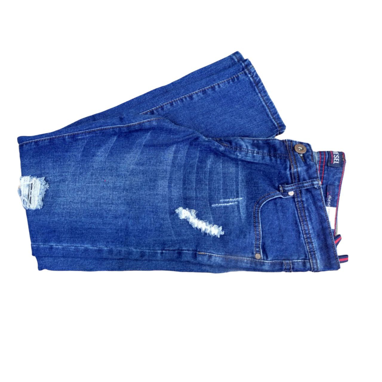 Blue Distressed Denim Jeans
