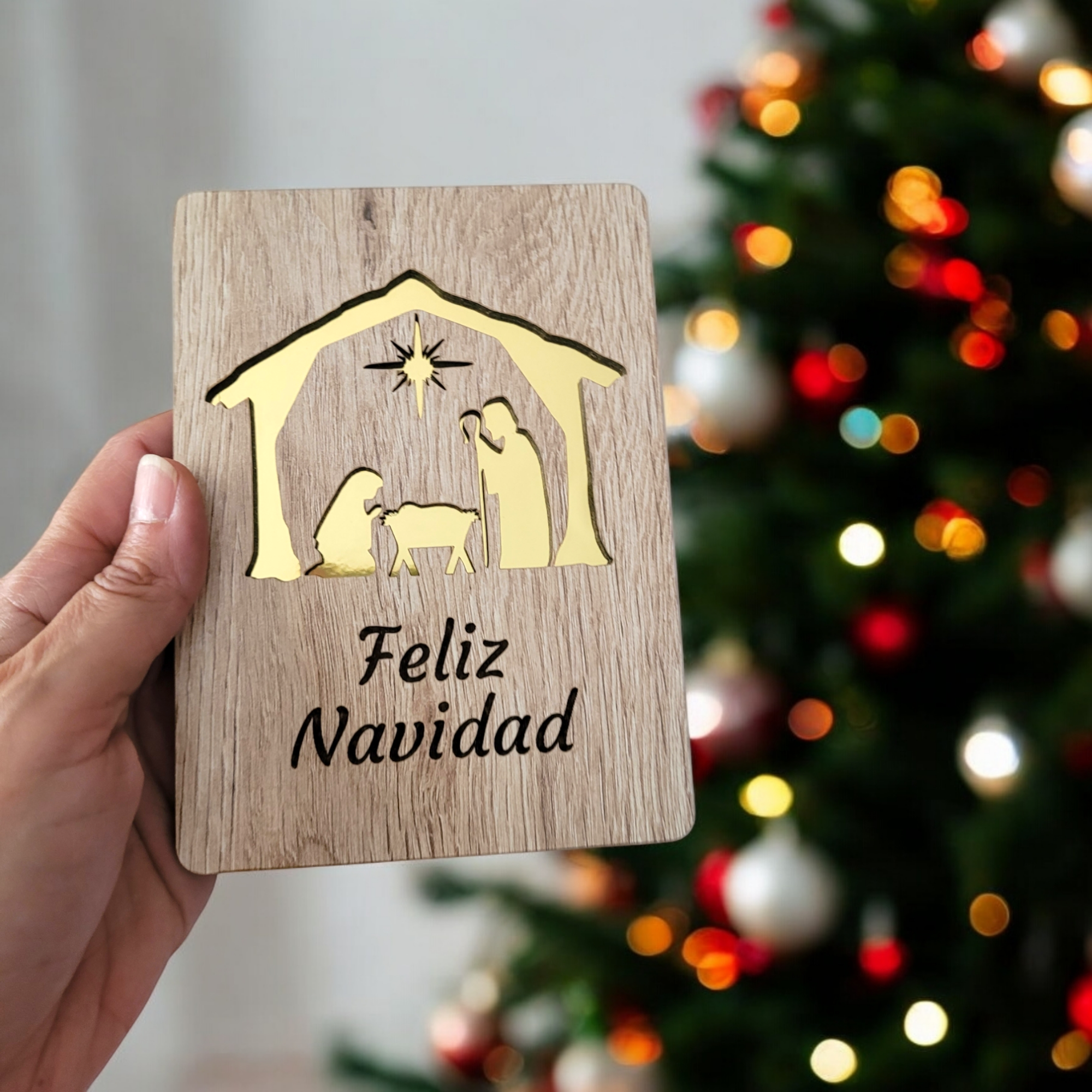 Tarjeta navideña con Portal de Belén