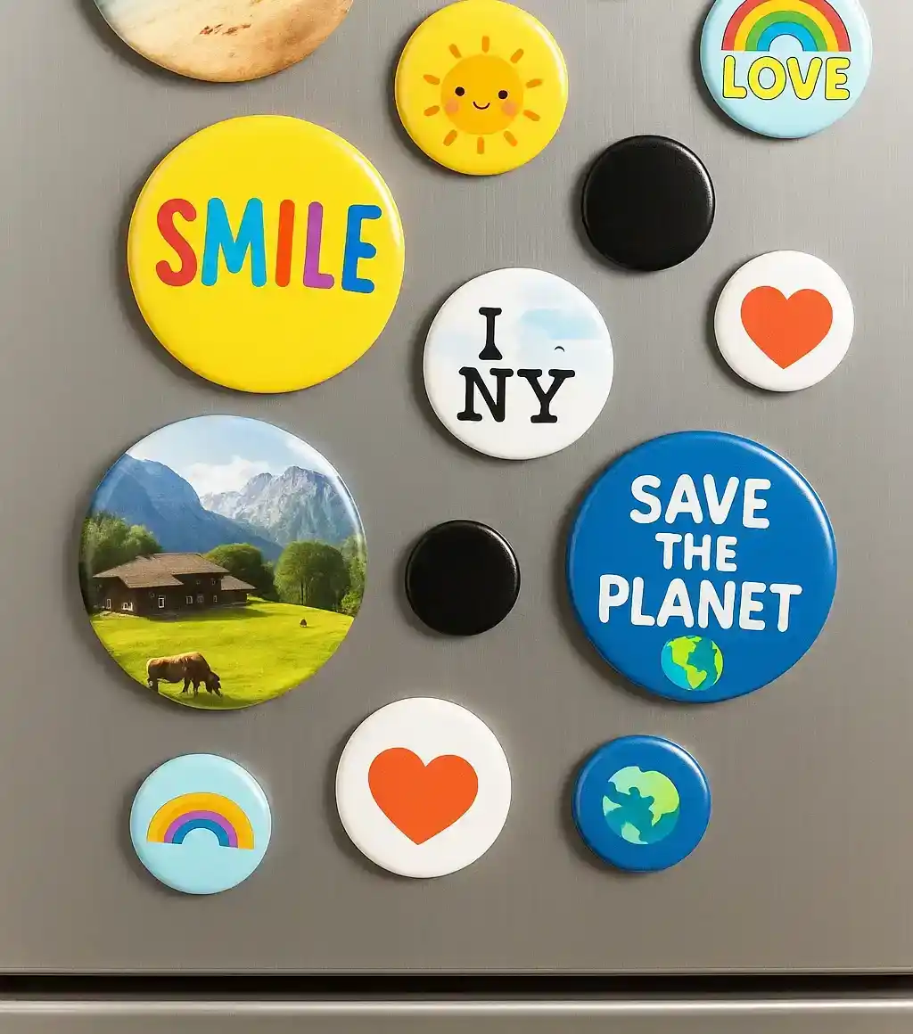 Chapas con imán personalizables (100 Uds.)