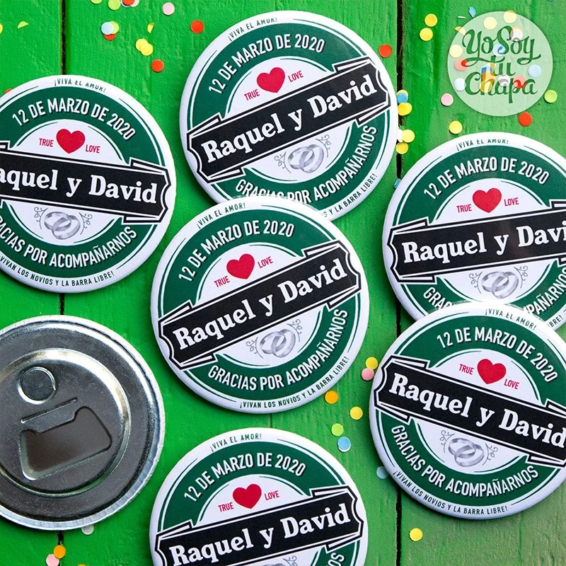 Chapas con abrebotellas personalizadas (imantadas)