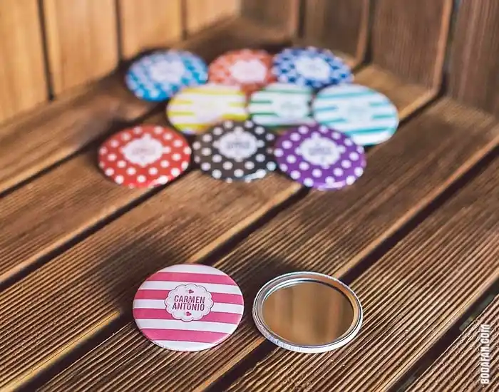 Chapas con espejo personalizadas (100 Uds.)