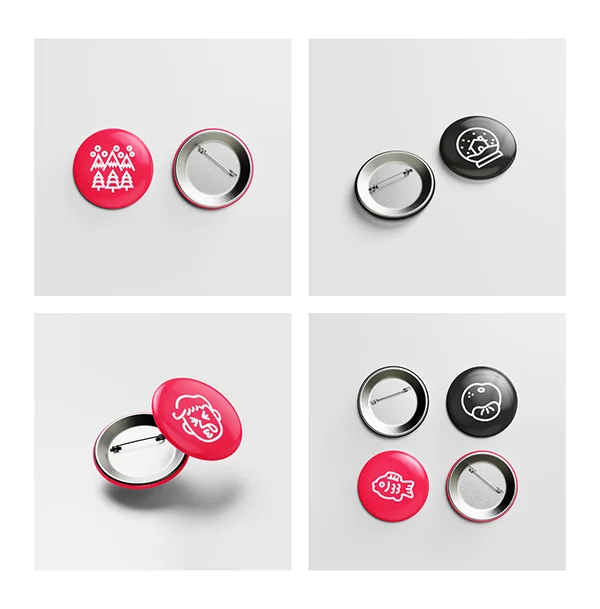 Chapas personalizadas con alfiler