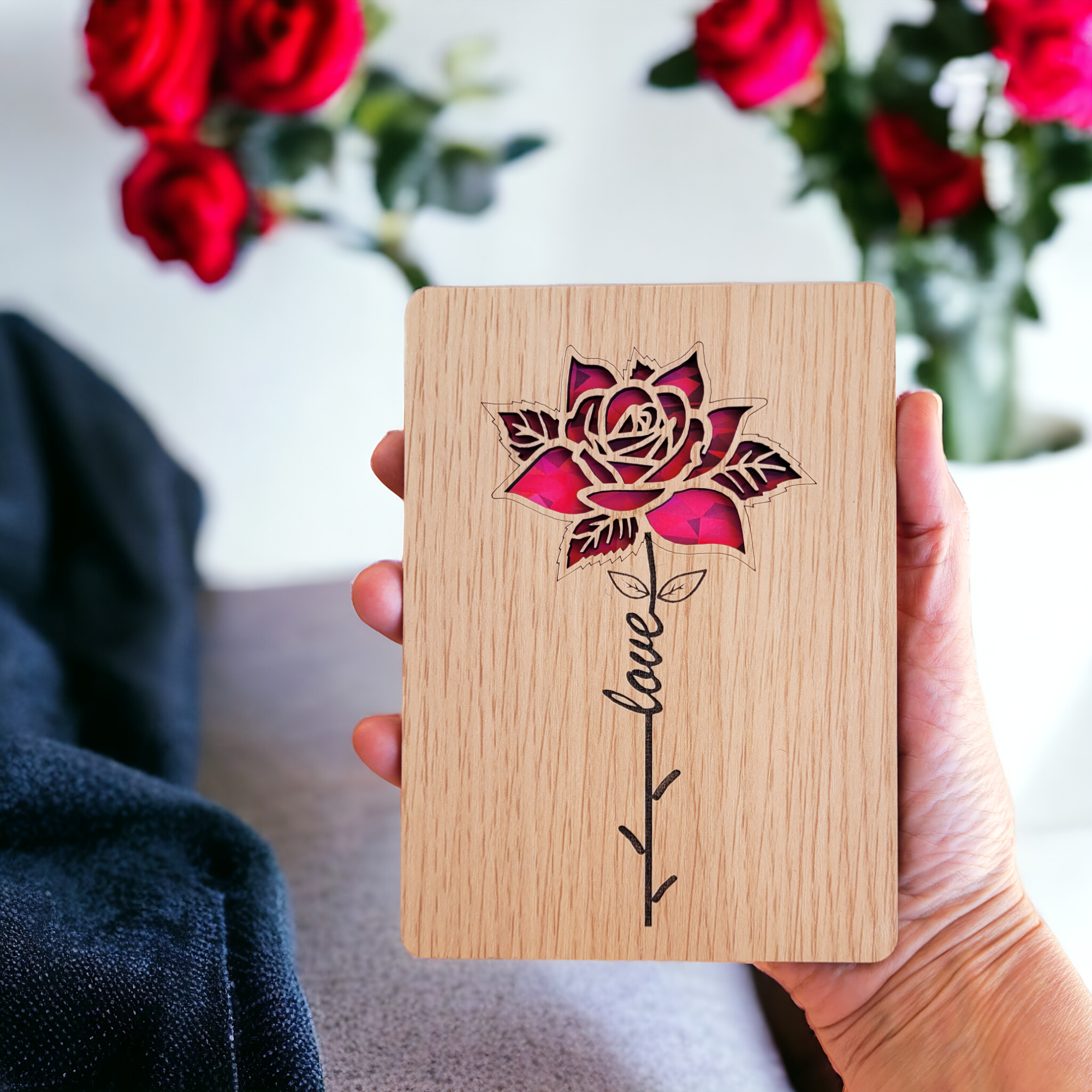 Tarjeta de felicitación con Rosa