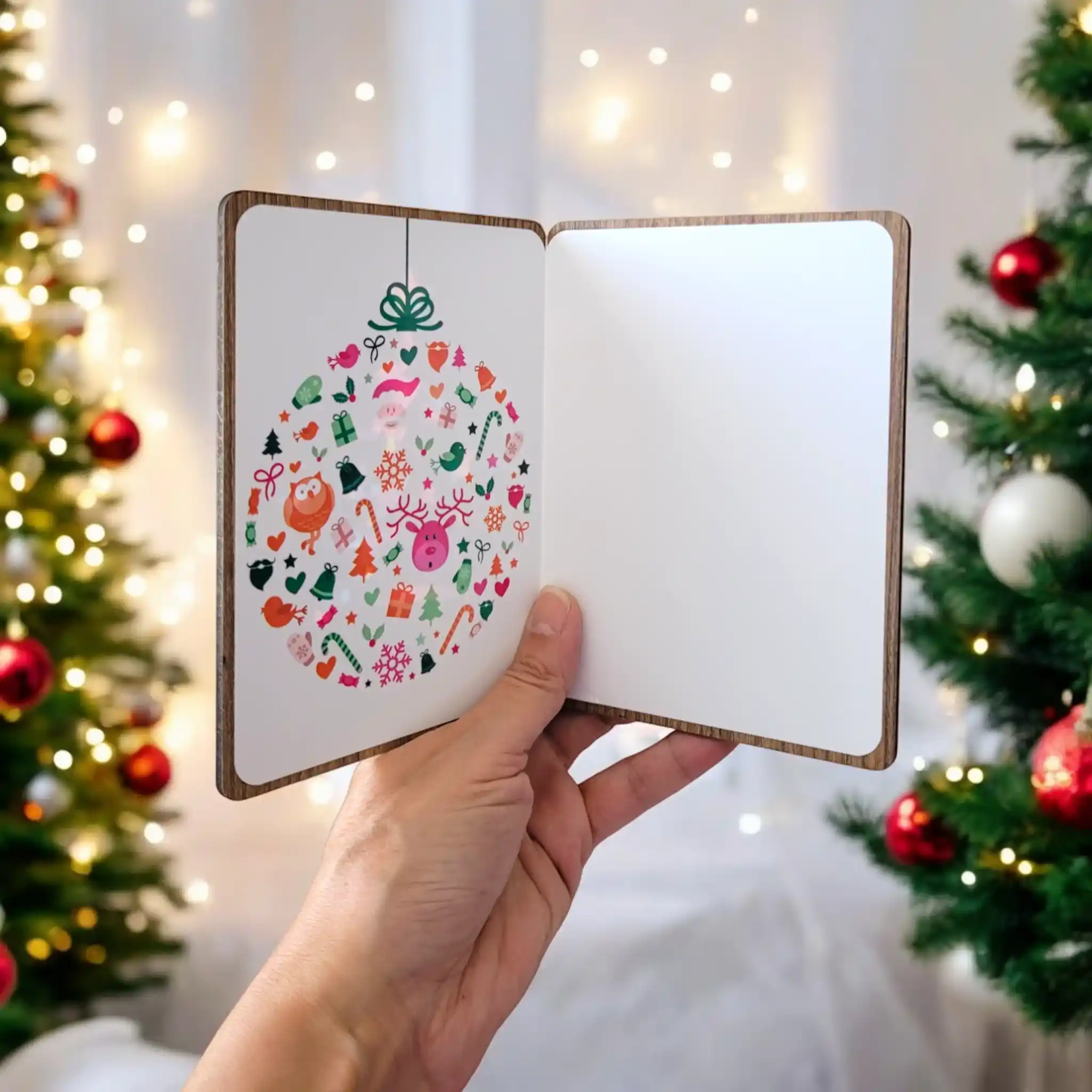 Tarjeta de madera “Feliz Navidad”