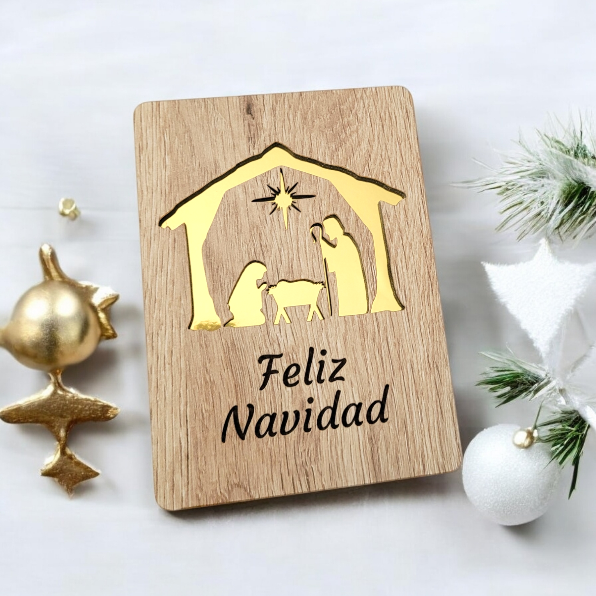 Tarjeta navideña con Portal de Belén