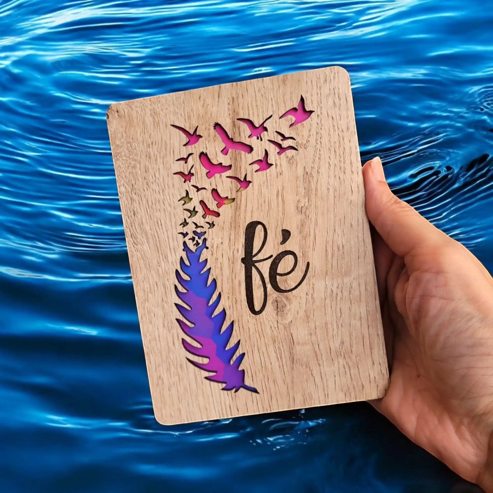Tarjeta de madera “Fe y esperanza”