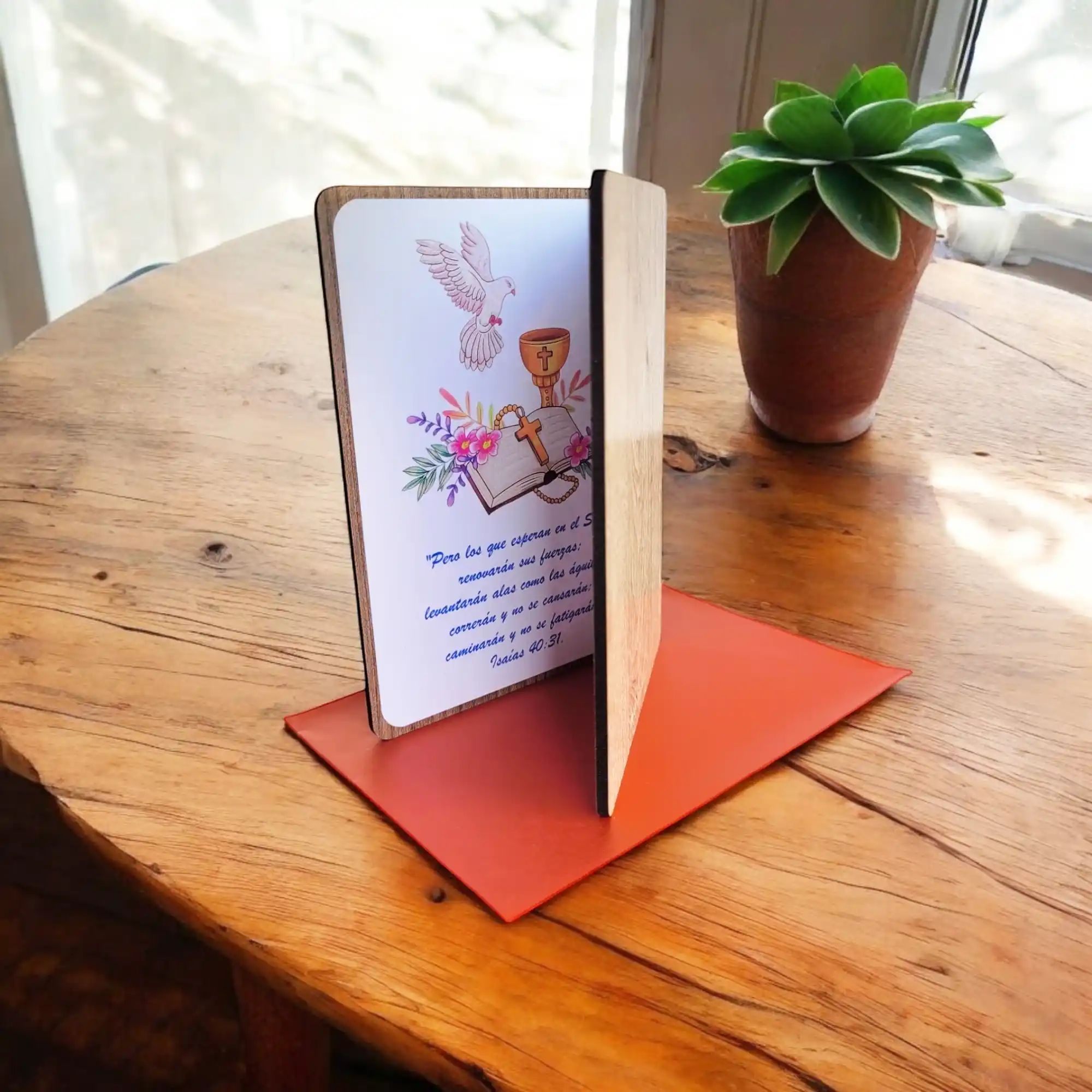 Tarjeta de madera “Fe y esperanza”