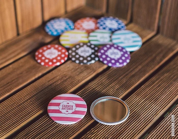 Chapas con espejo personalizadas