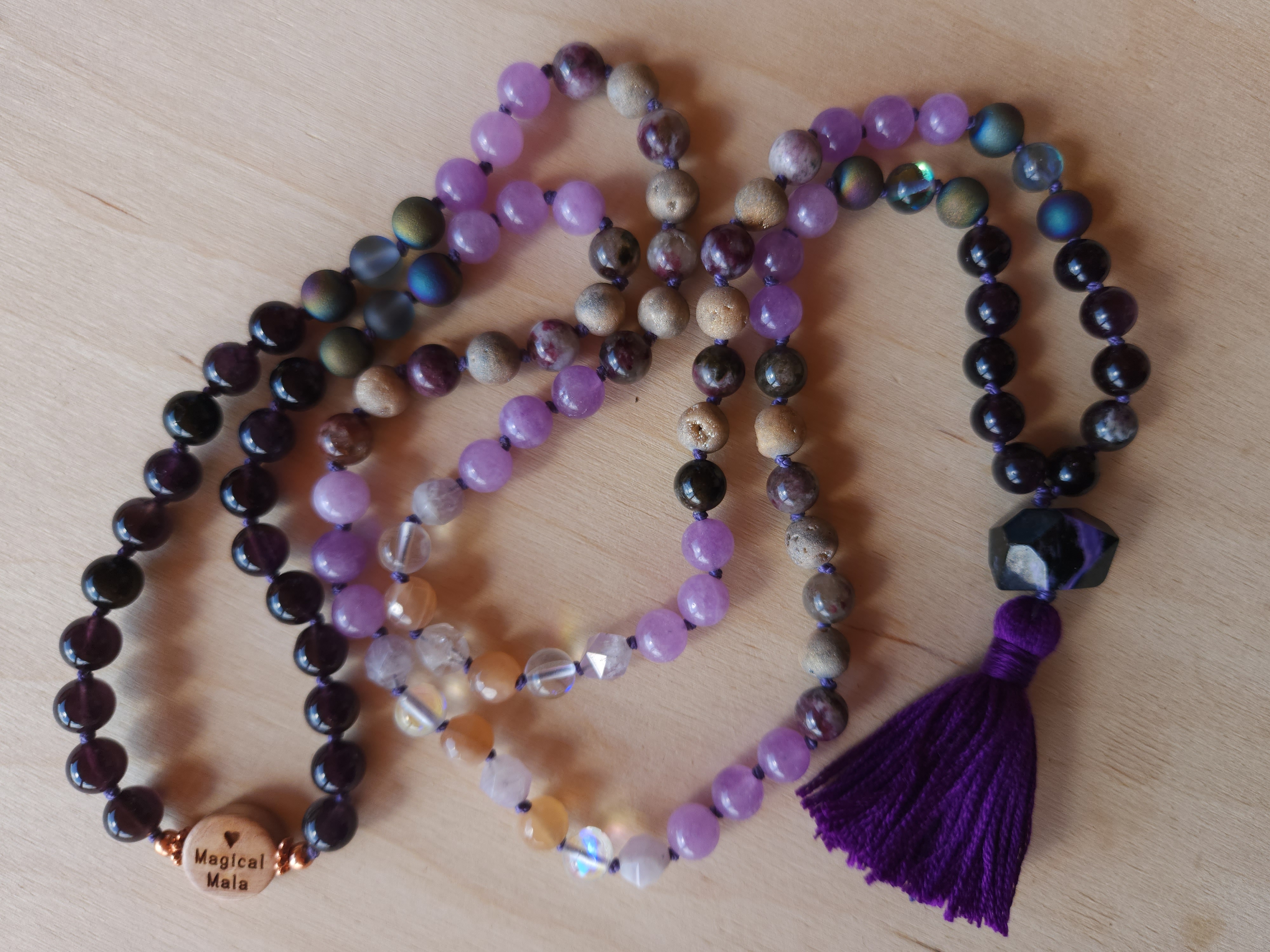 Violet Rays Magical Mala – 108 Beads for Spiritual Protection, Intuition & Healing