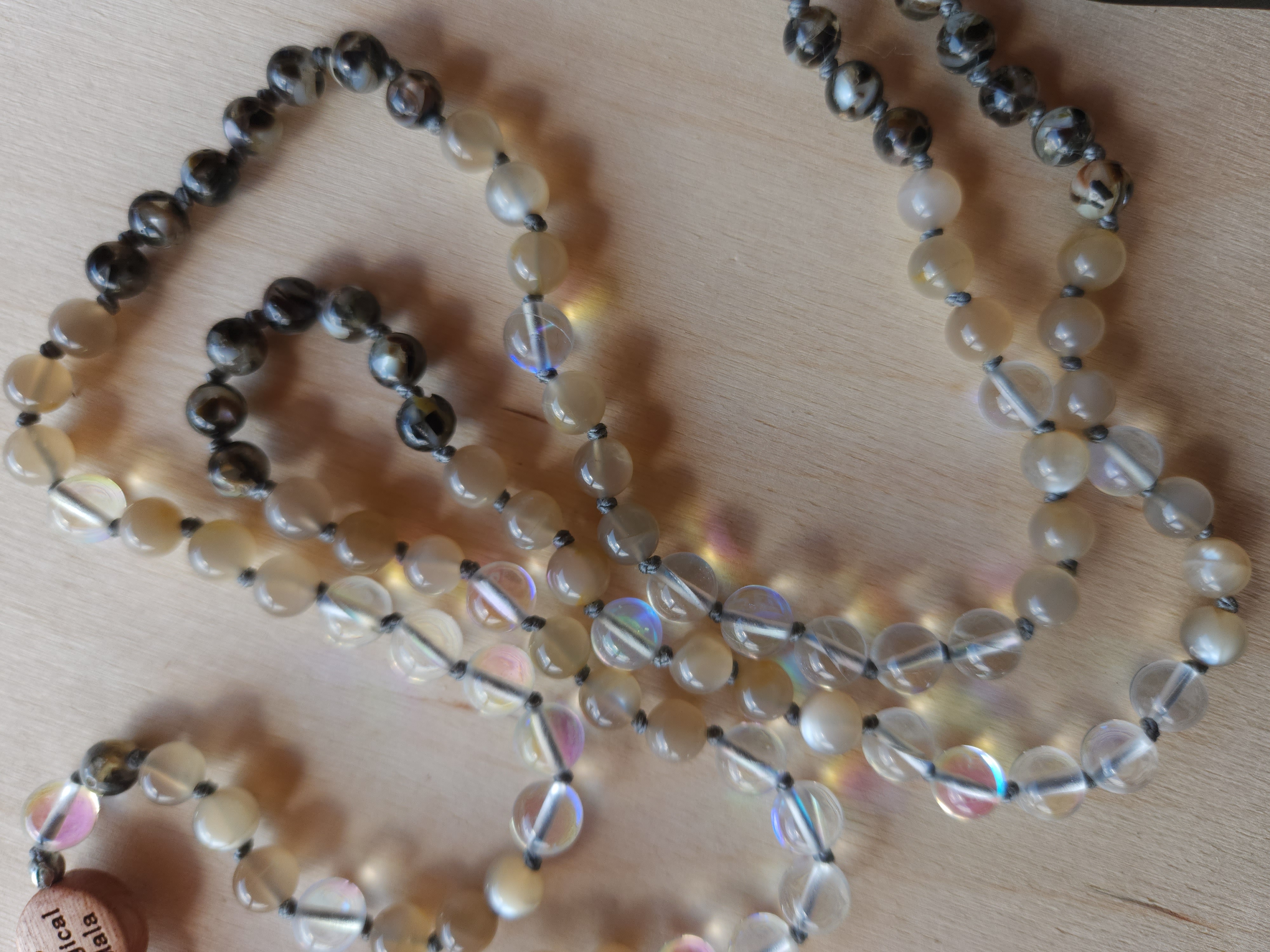Guardian Light Magical Mala – 108 Beads with Angel Wing Pendant for Protection & Peace