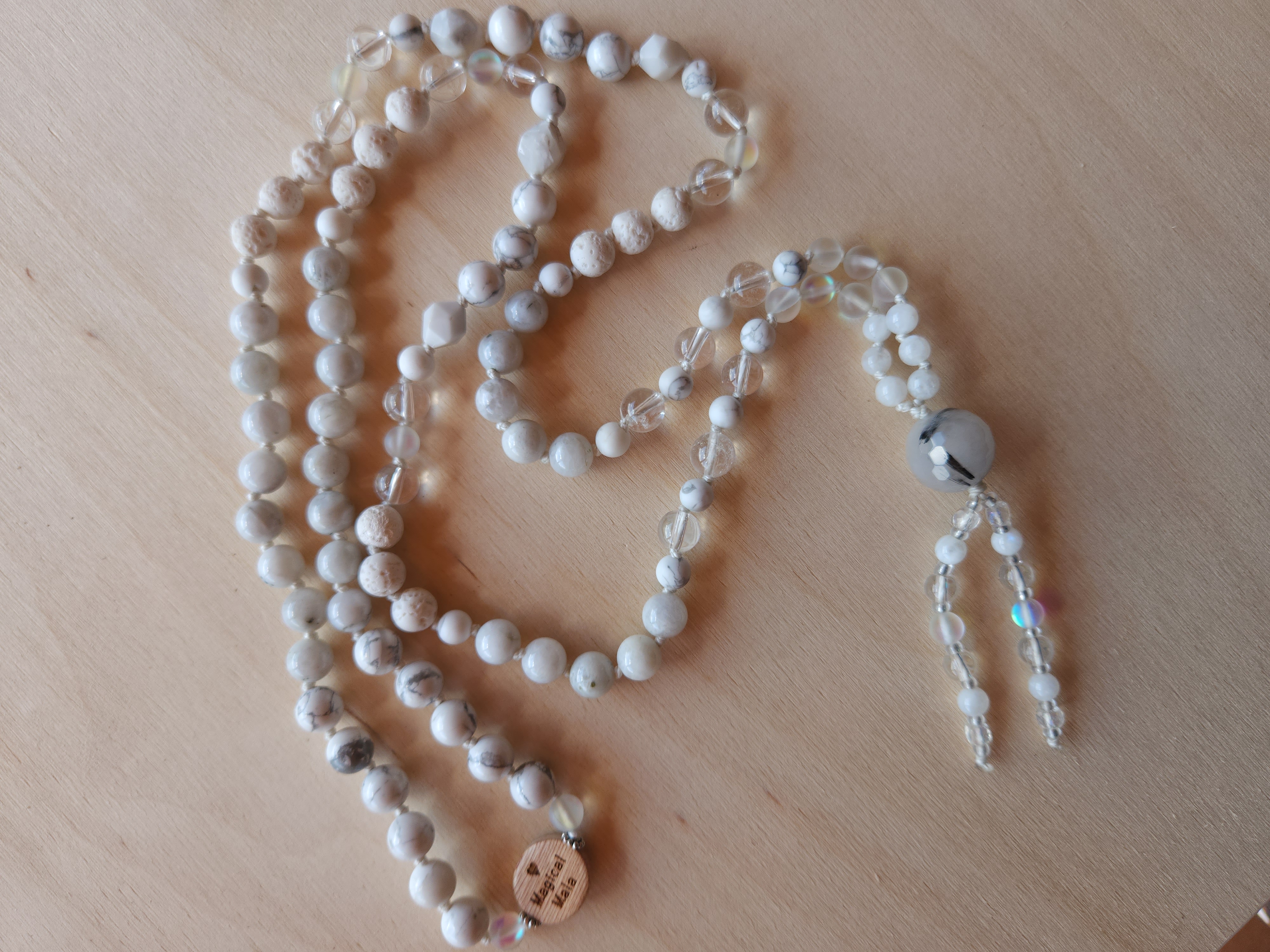 Enchanted Ermine Magical Mala – 108 Beads for Clarity, Grounding & Lunar Protection