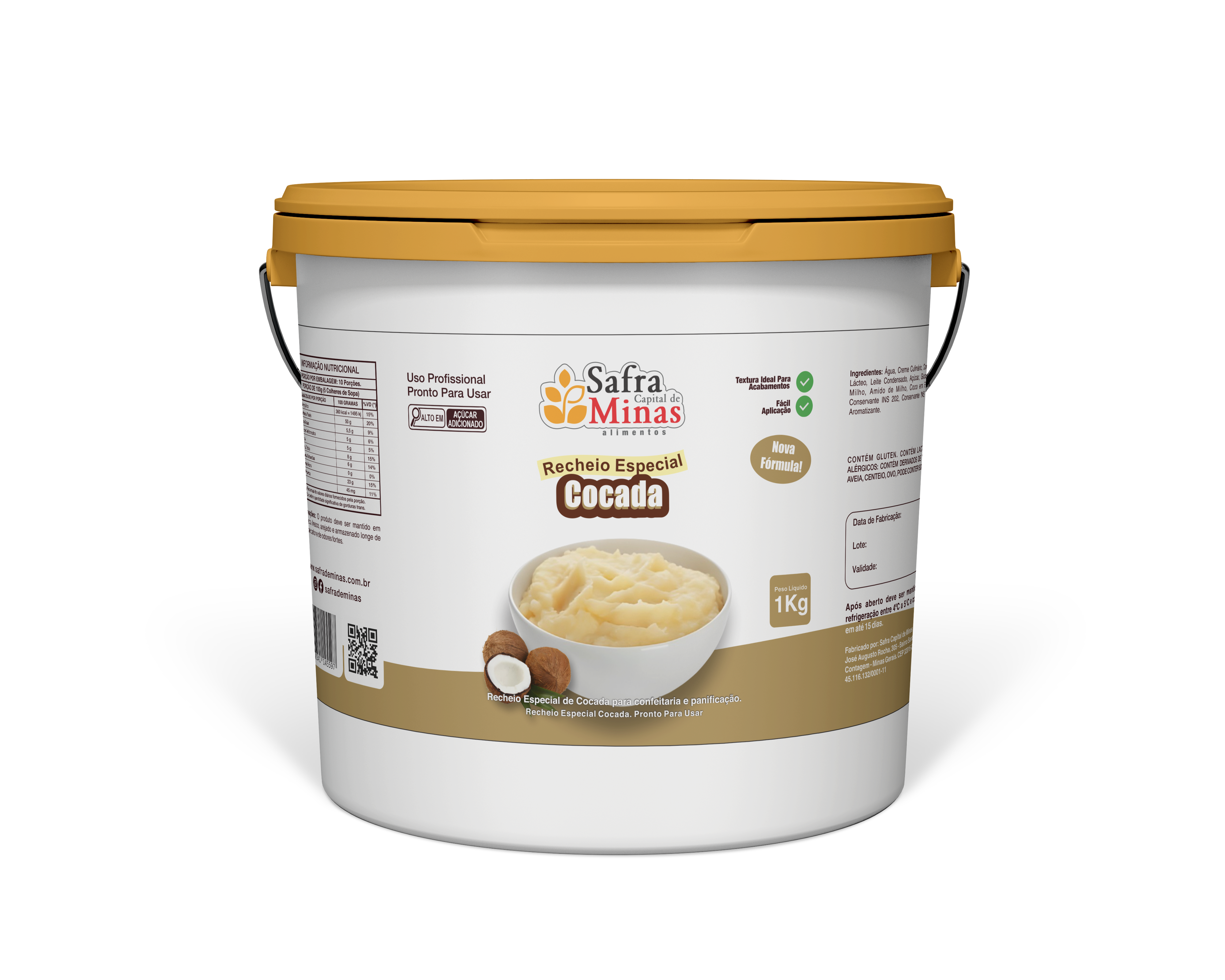 Recheio Especial - Cocada - Safra de Minas - 1,0 kg