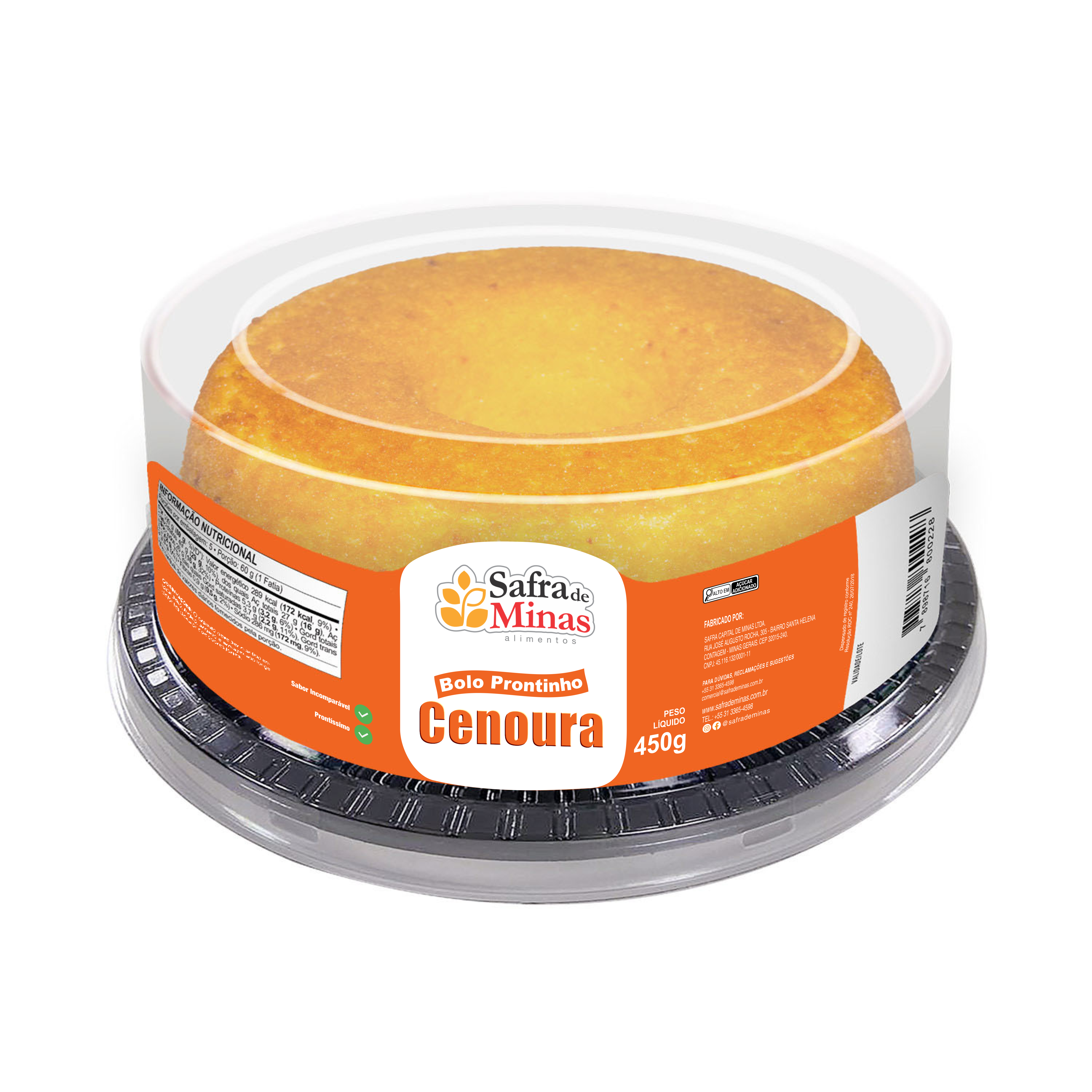 Bolo Prontinho de Cenoura 6 x 450 g