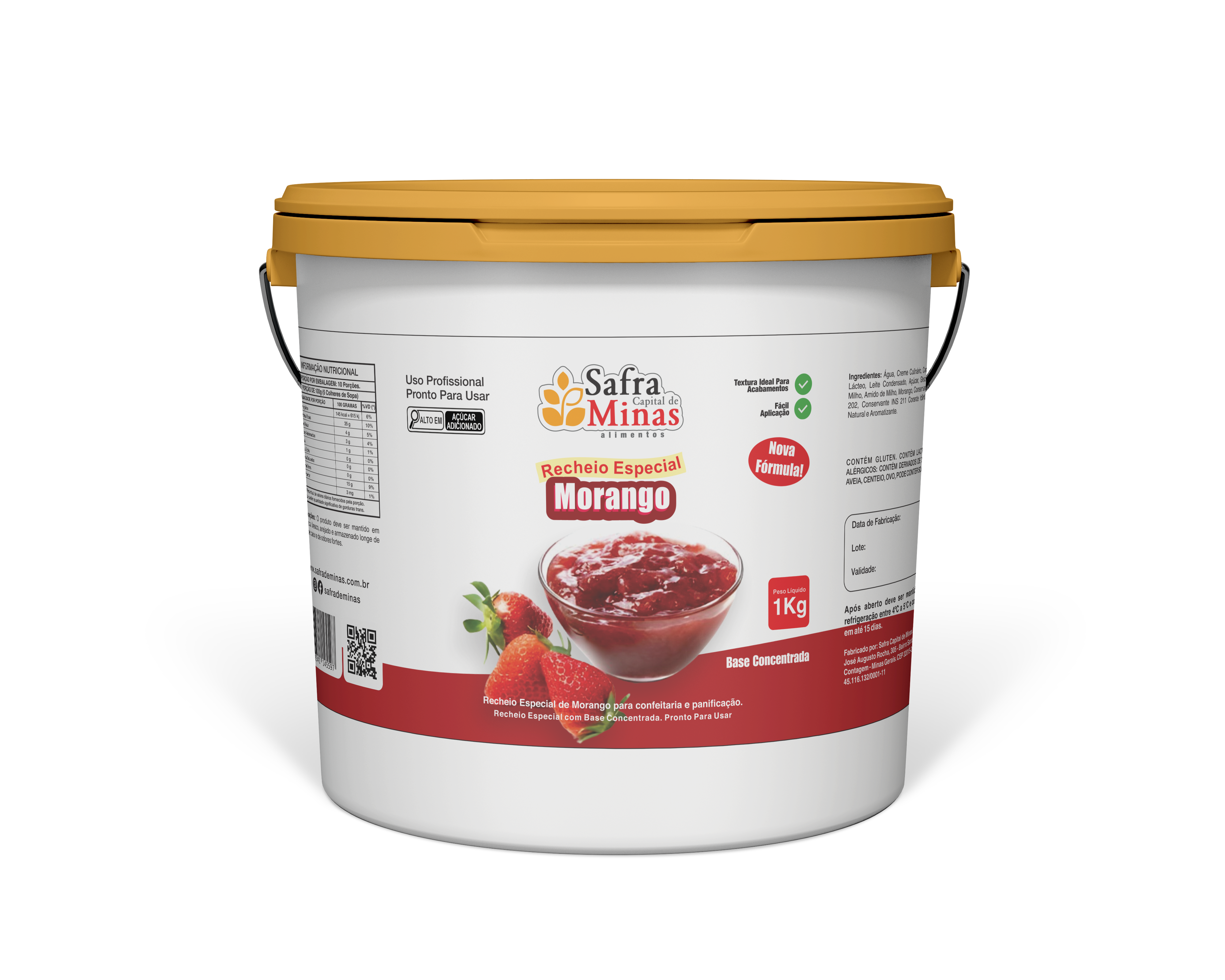 Recheio Especial - Morango - Safra de Minas - 1,0 kg