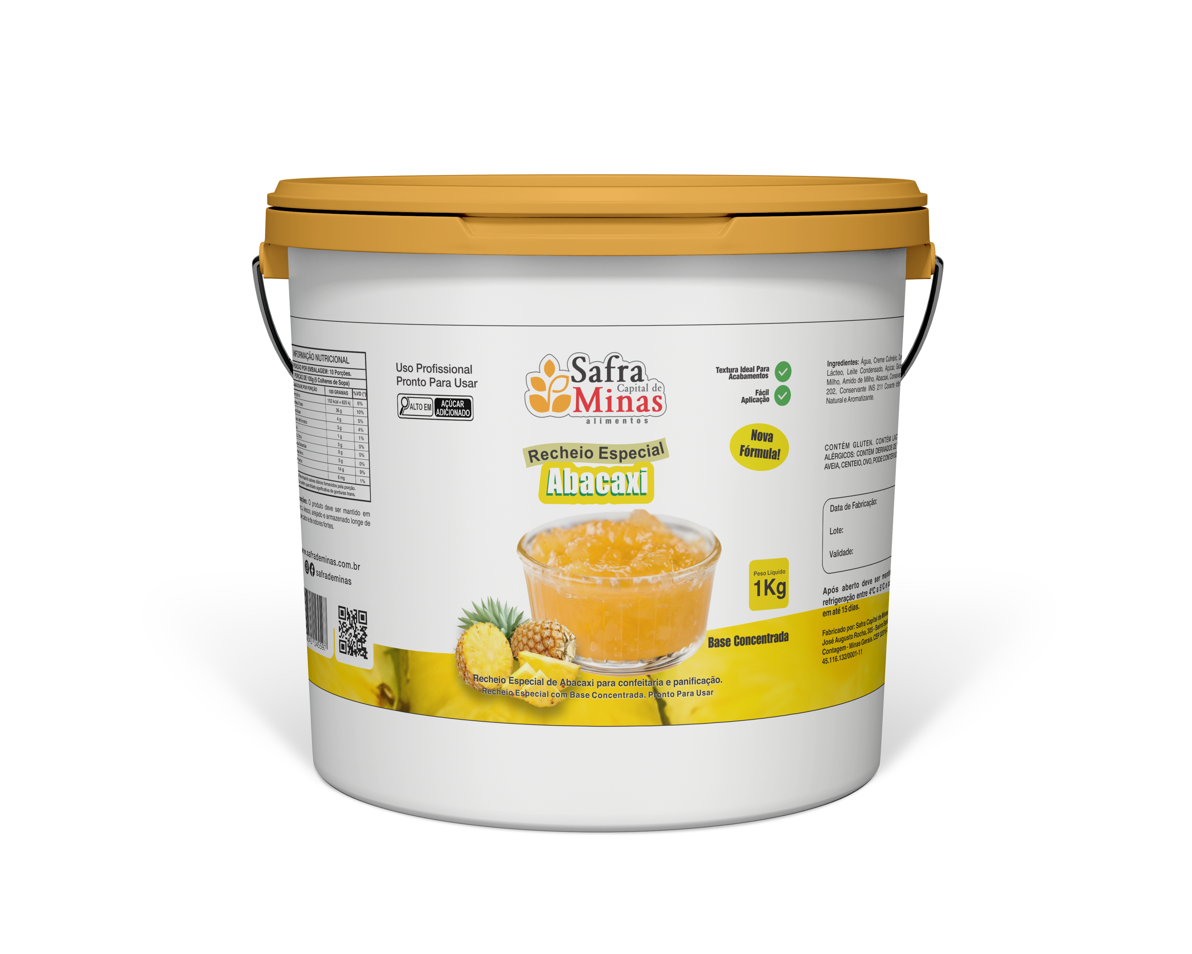Recheio Especial - Abacaxi - Safra de Minas - 1,0 kg