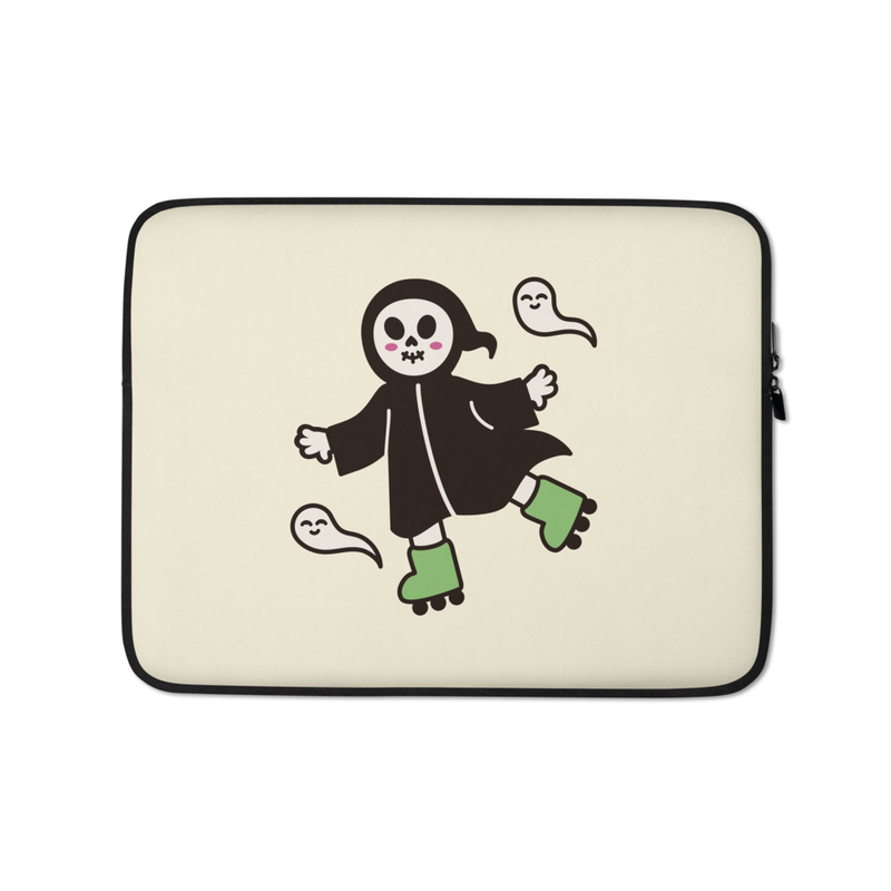 Roller Skating Ghost Laptop Sleeve