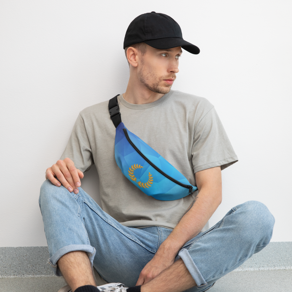 Geometric Blue Fanny Pack