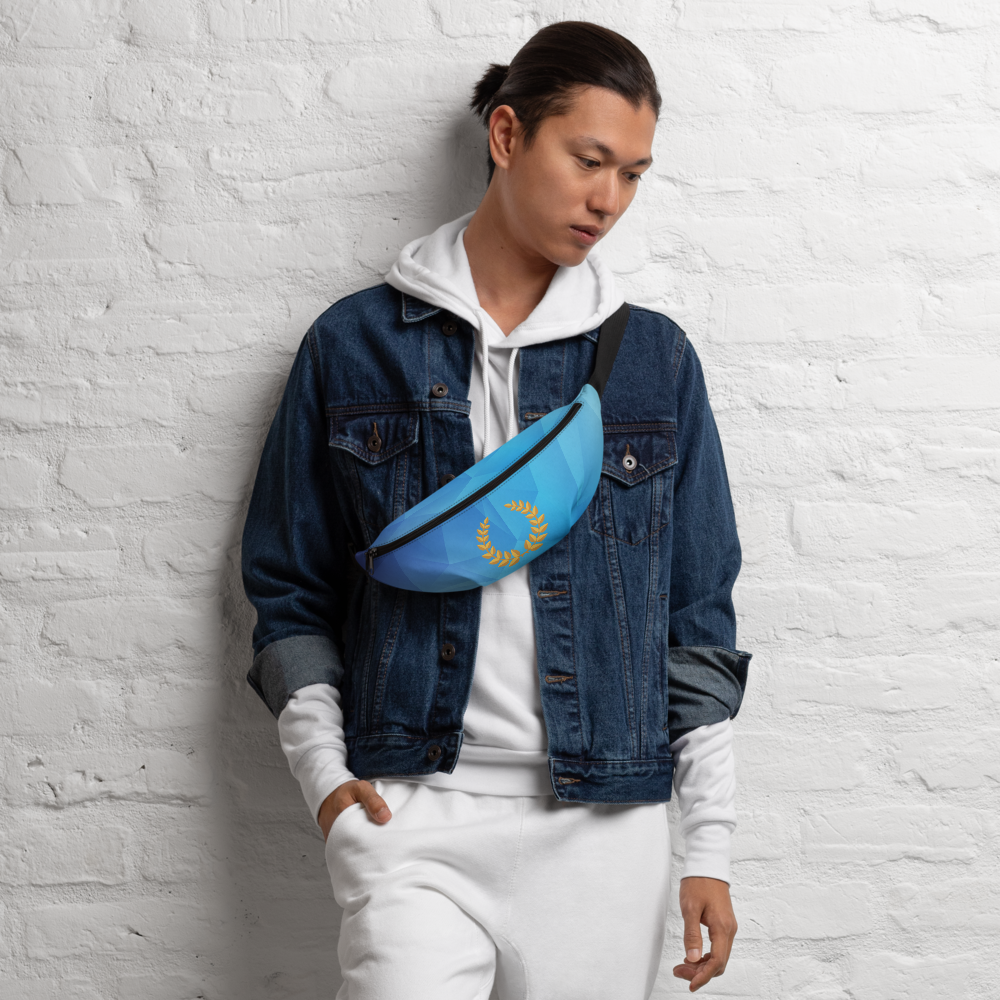 Geometric Blue Fanny Pack