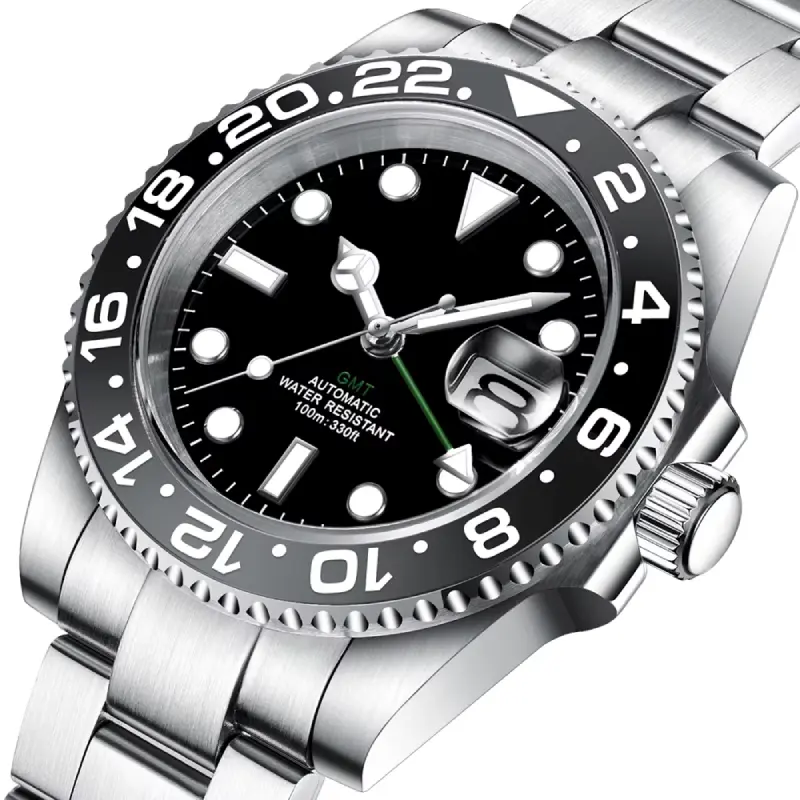 Reloj GMT Automático 40mm – Diseño Clásico de Alta Gama con Bisel Bicolor