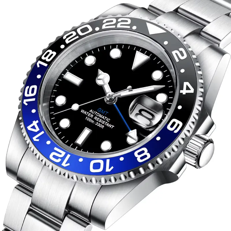 Reloj GMT Automático 40mm – Diseño Clásico de Alta Gama con Bisel Bicolor