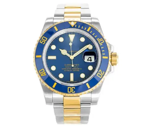 Reloj a Pila Estilo Submariner Blue & Gold 40mm en Acero Inoxidable 316L Réplica Visual 1 a 1
