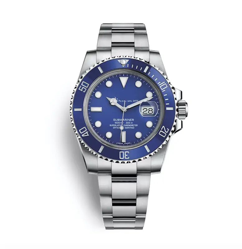 Reloj de Cuarzo 40mm Estilo Submariner - Acero Inoxidable 1:1 con Bisel Cerámico y Resistencia al Agua
