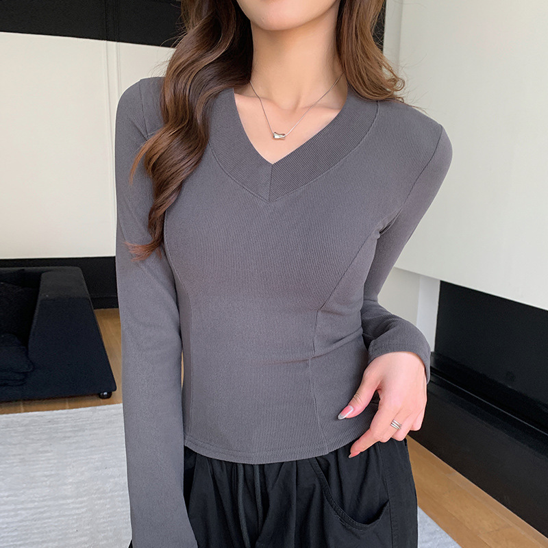 Women's Long Sleeve V-Neck Top