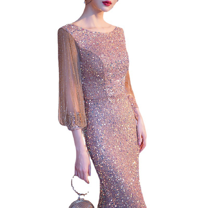 Elegant Sequin Evening Dress (One Color)