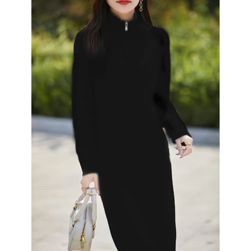 Women's long sleeve knitted sweater dress