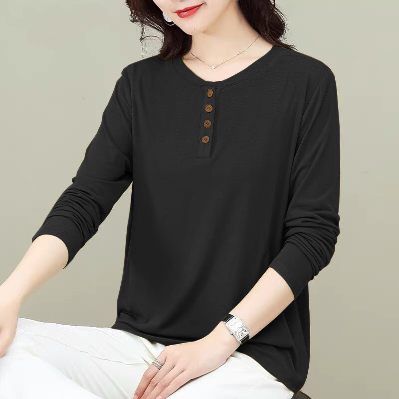 Women's Long Sleeve Henley Top