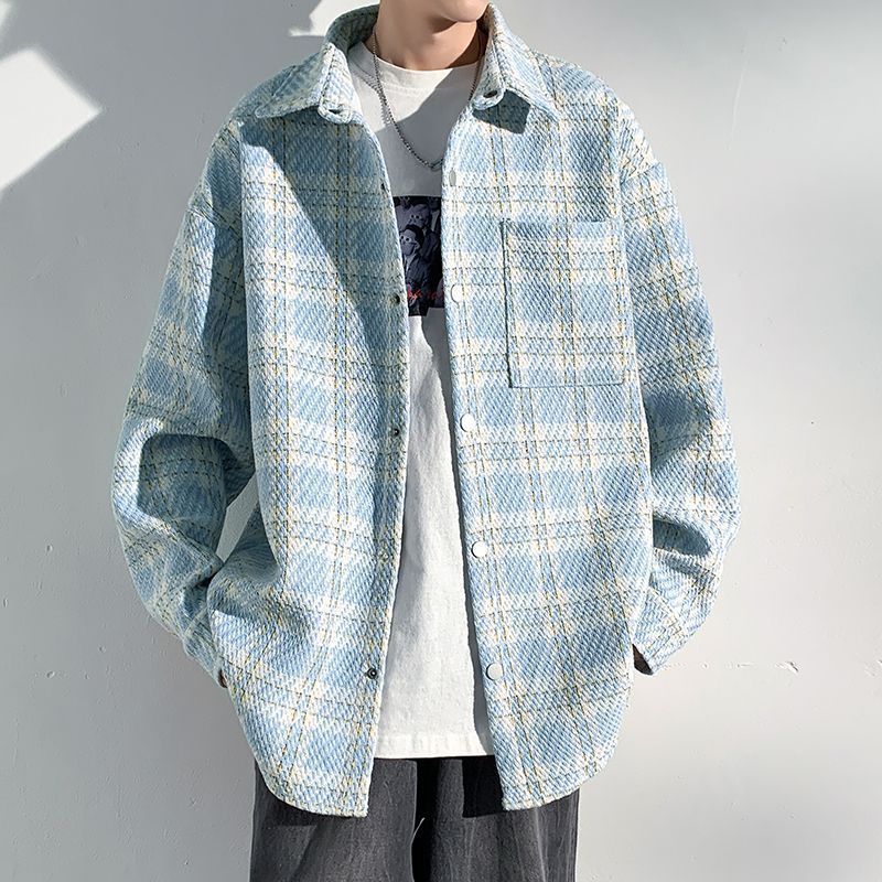 Blue Plaid Casual Shirt