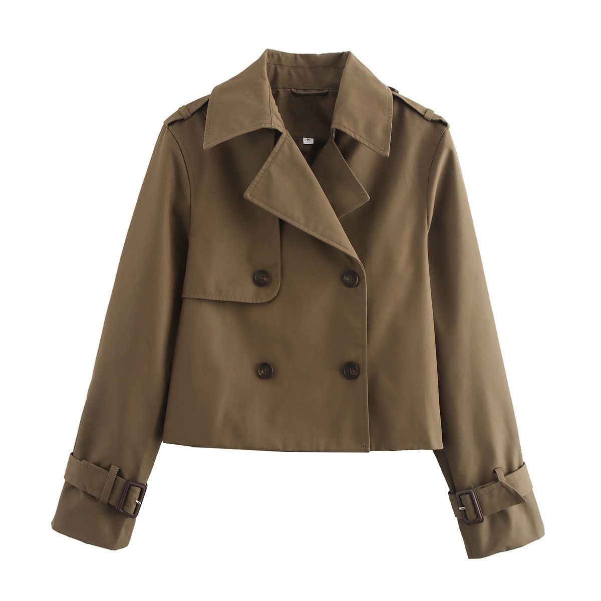 Classic Beige Short Trench Coat 