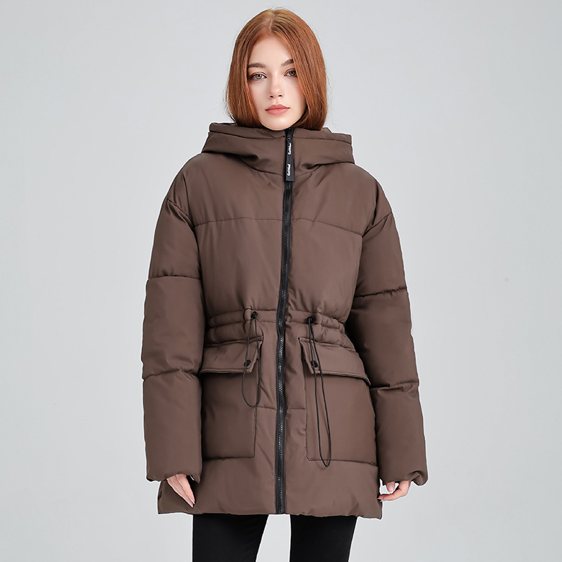 Beige Hooded Puffer Jacket