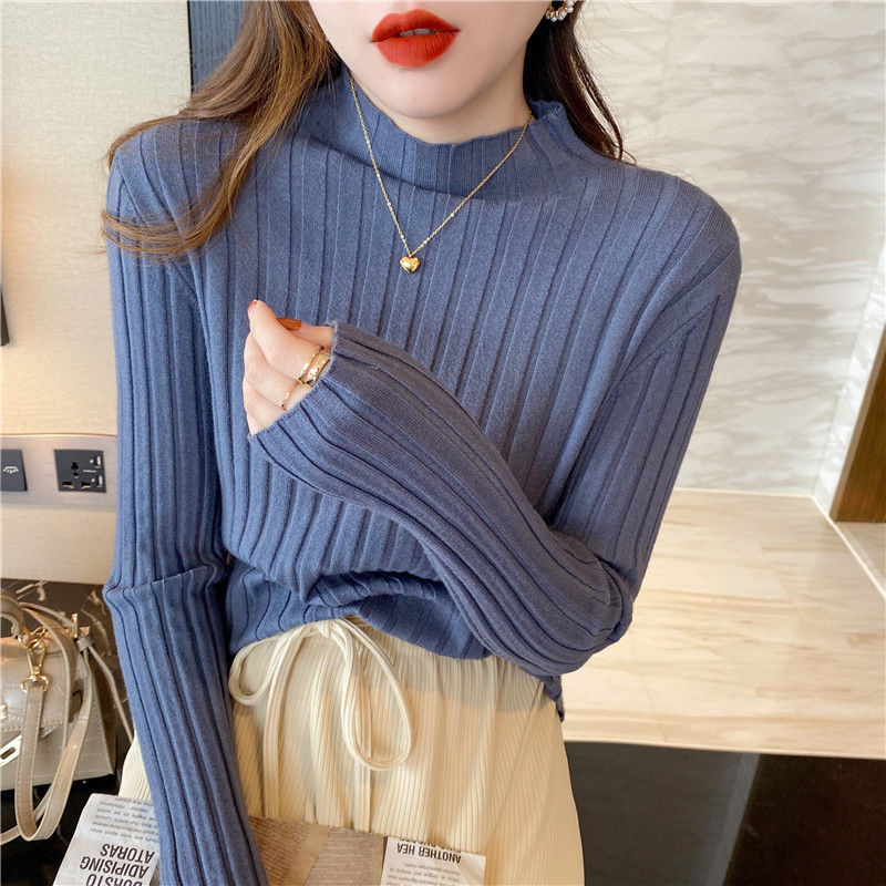 Ribbed Knit Turtleneck Sweater