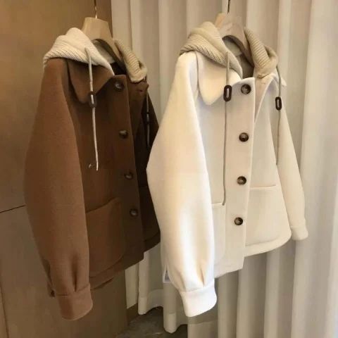 Stylish Hooded Wool Blend Coats