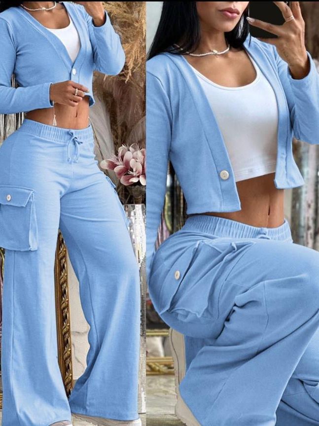 Beige Three-Piece Casual Set