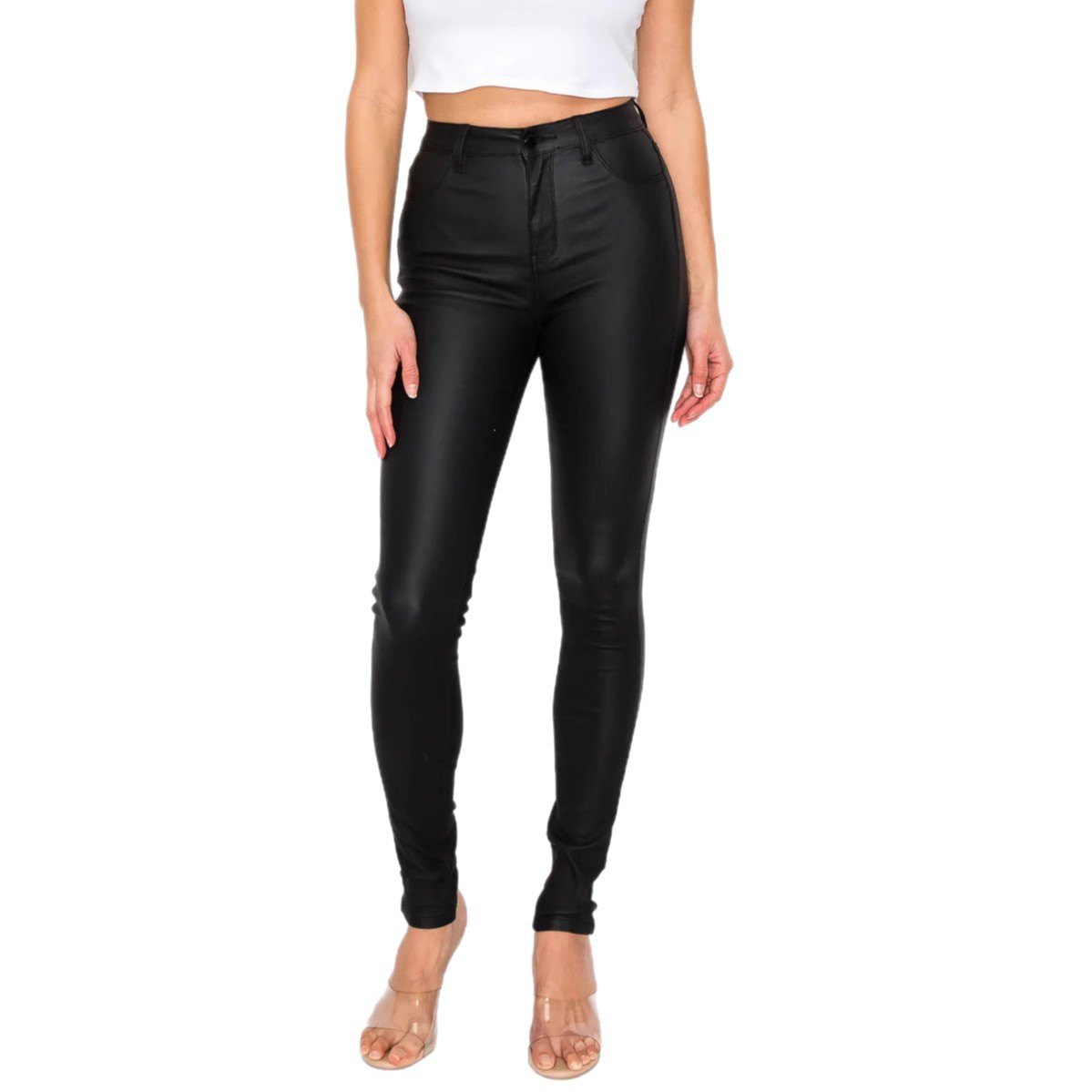 Black High-Waist Skinny Pants