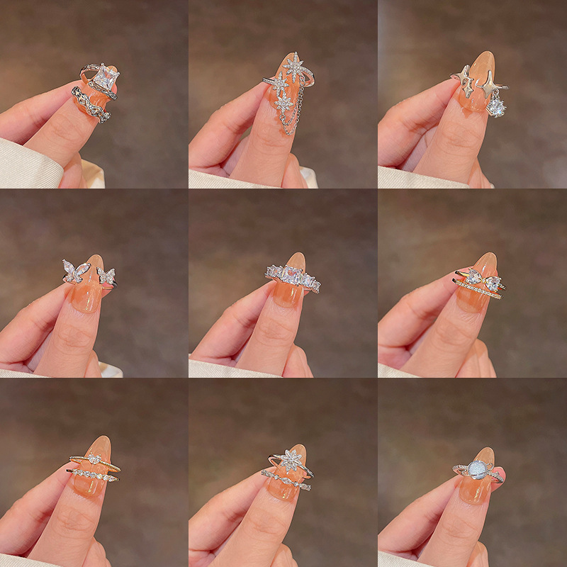 Elegant Crystal Rings Set (1pc)