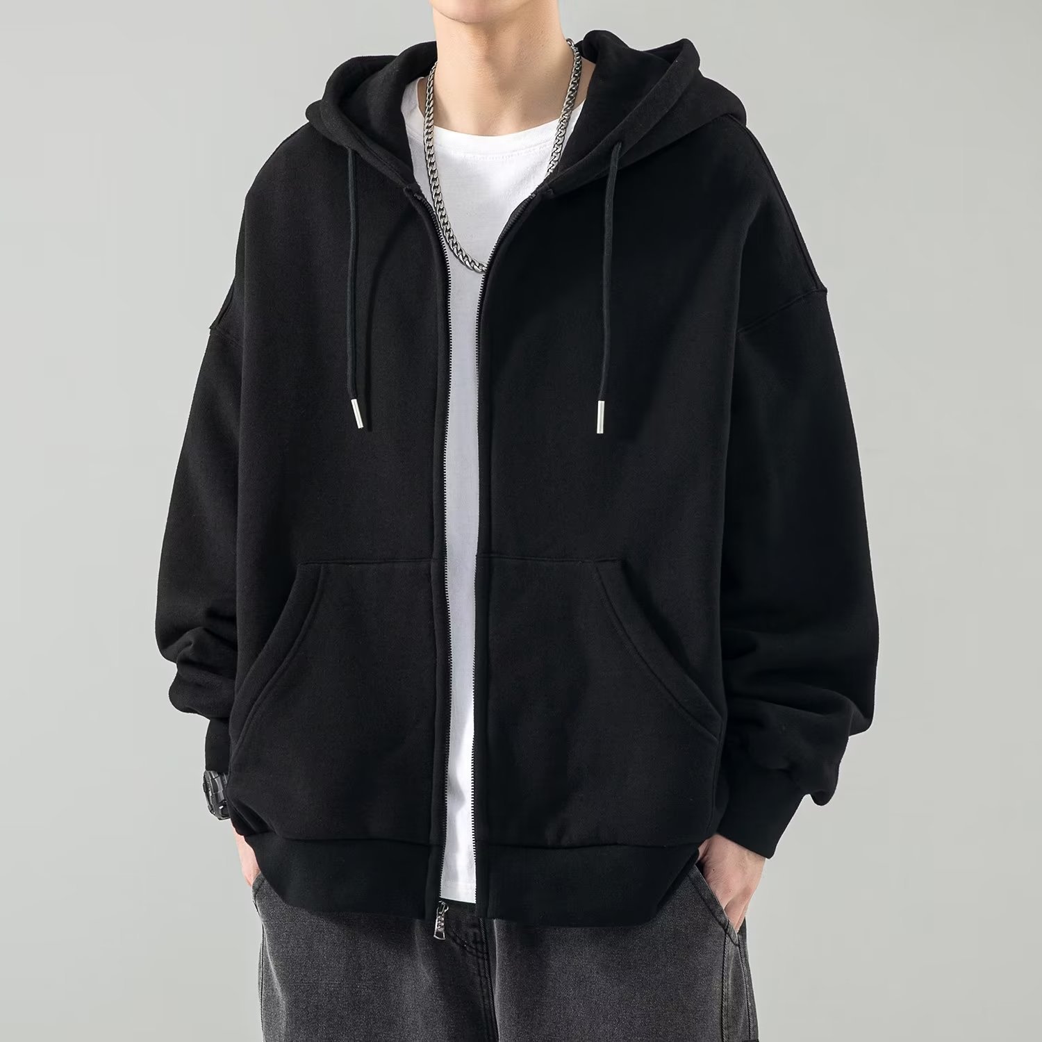 Brown Zip-Up Hoodie