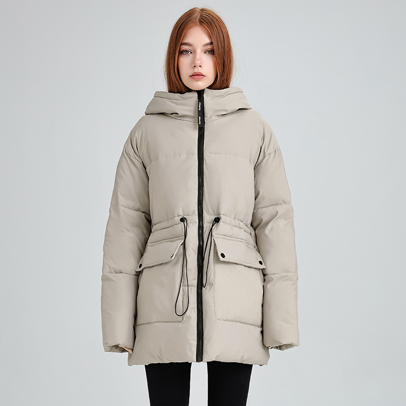Beige Hooded Puffer Jacket